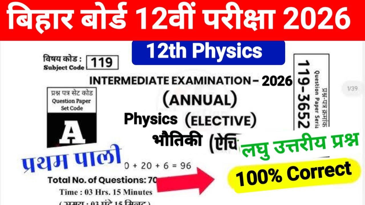 05 February 2026 12th Physics VVI Subject Question 2026